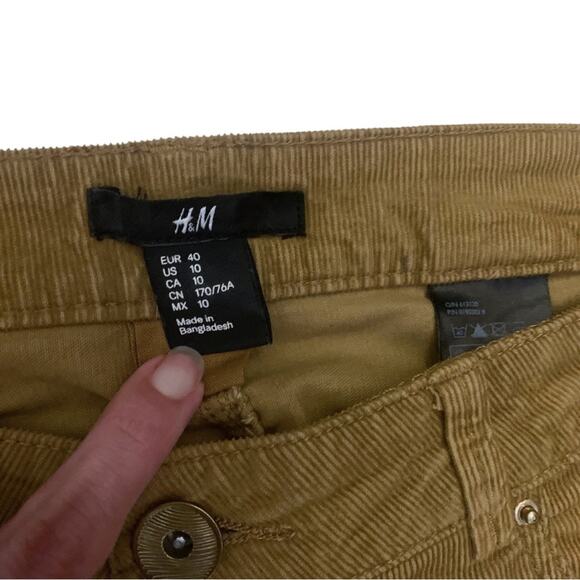 H&M Tan Corduroy Pants Size 10 Beige Fall Winter - Picture 4 of 9